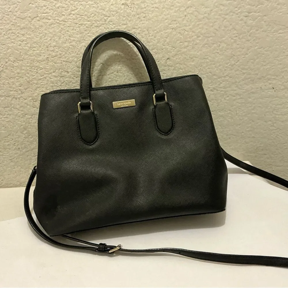 Kate Spade Black Satchel Bag crossbody multi compartment